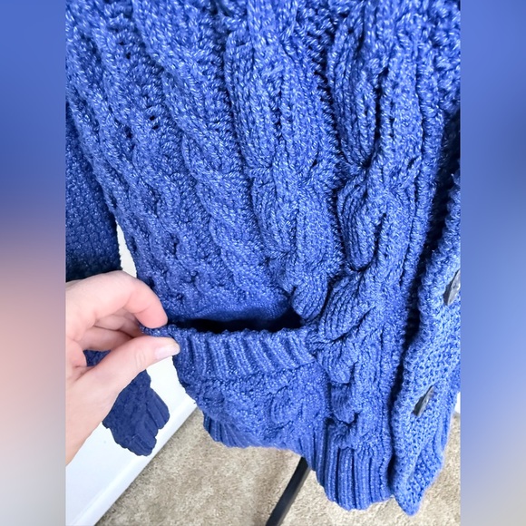 Brooks Brothers preppy cable knit cardigan sweater shawl collar button close M - Picture 5 of 13